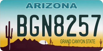AZ license plate BGN8257