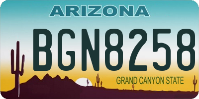AZ license plate BGN8258