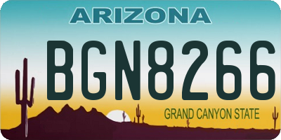 AZ license plate BGN8266