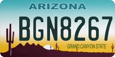 AZ license plate BGN8267