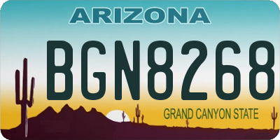 AZ license plate BGN8268