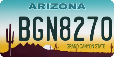 AZ license plate BGN8270