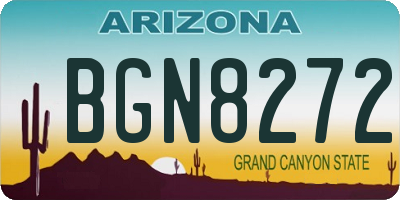 AZ license plate BGN8272