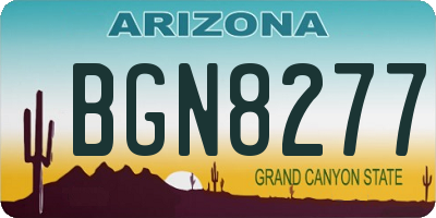 AZ license plate BGN8277