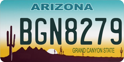 AZ license plate BGN8279