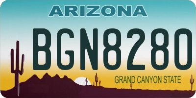 AZ license plate BGN8280