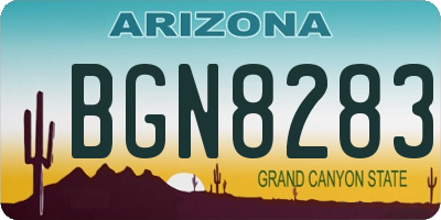AZ license plate BGN8283