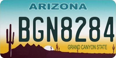 AZ license plate BGN8284