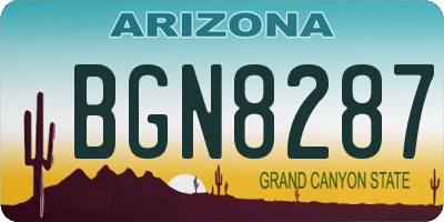 AZ license plate BGN8287