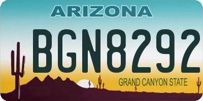AZ license plate BGN8292
