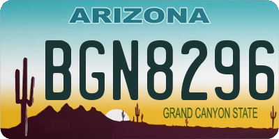 AZ license plate BGN8296