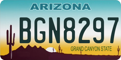 AZ license plate BGN8297