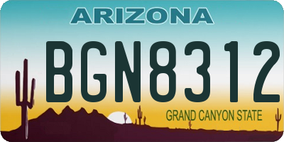 AZ license plate BGN8312