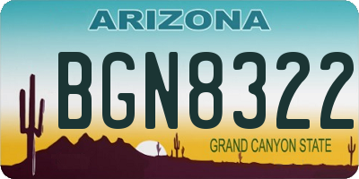 AZ license plate BGN8322