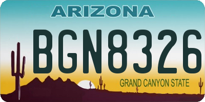 AZ license plate BGN8326