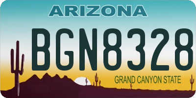 AZ license plate BGN8328