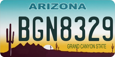 AZ license plate BGN8329