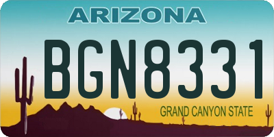 AZ license plate BGN8331