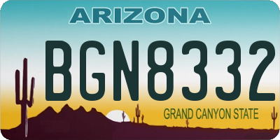 AZ license plate BGN8332