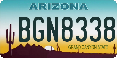 AZ license plate BGN8338