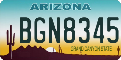 AZ license plate BGN8345