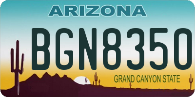 AZ license plate BGN8350