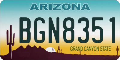 AZ license plate BGN8351
