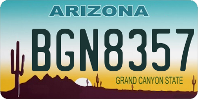 AZ license plate BGN8357