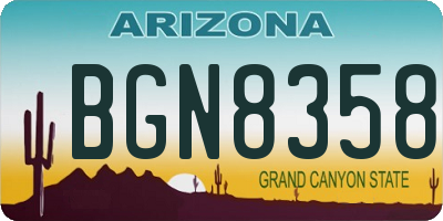 AZ license plate BGN8358