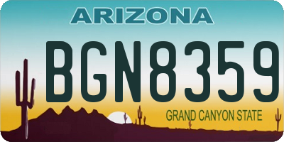 AZ license plate BGN8359