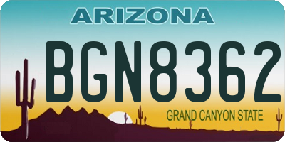 AZ license plate BGN8362