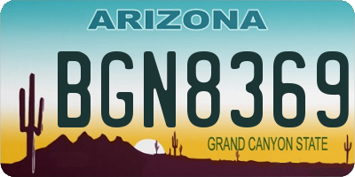 AZ license plate BGN8369