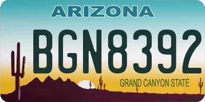 AZ license plate BGN8392