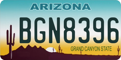 AZ license plate BGN8396