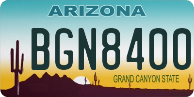 AZ license plate BGN8400