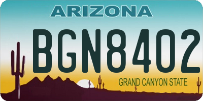 AZ license plate BGN8402