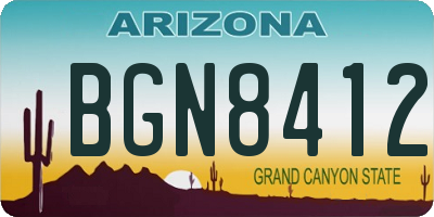 AZ license plate BGN8412