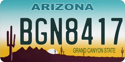AZ license plate BGN8417