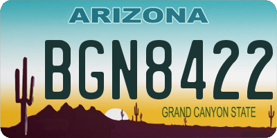 AZ license plate BGN8422