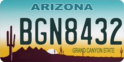AZ license plate BGN8432