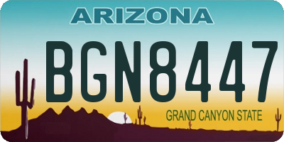 AZ license plate BGN8447