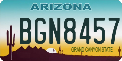 AZ license plate BGN8457