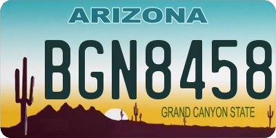 AZ license plate BGN8458