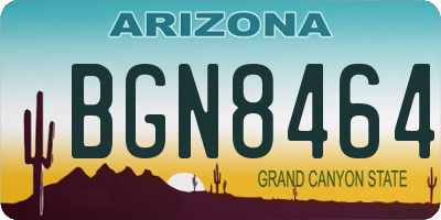 AZ license plate BGN8464