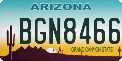AZ license plate BGN8466