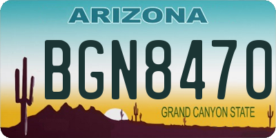AZ license plate BGN8470