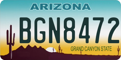 AZ license plate BGN8472