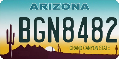 AZ license plate BGN8482