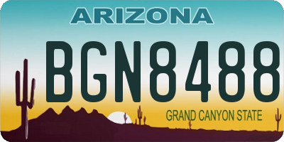 AZ license plate BGN8488