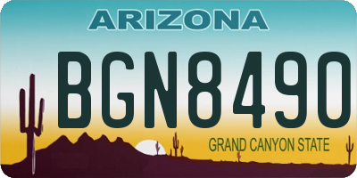 AZ license plate BGN8490